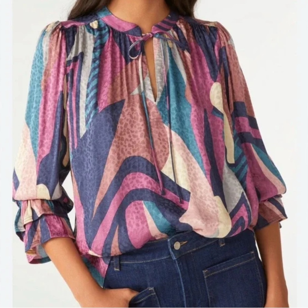 ba&sh Wim Abstract Blouse